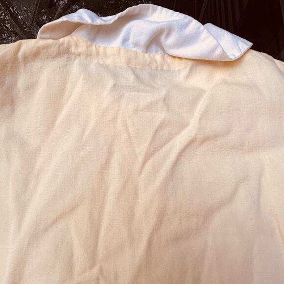 Victorian Look Girls Dress Yellow Embroidered Flowers Collared Cap Sleeve FLAWED - Picture 8 of 10